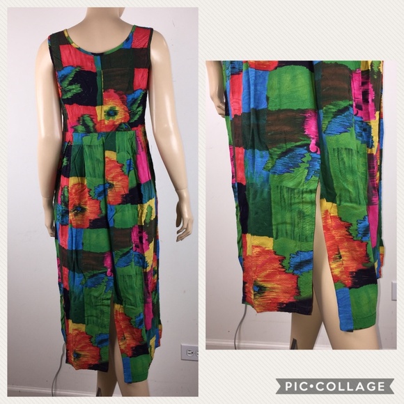 Jams World M Hawaiian Dress Rayon Floral Abstract - Picture 4 of 8